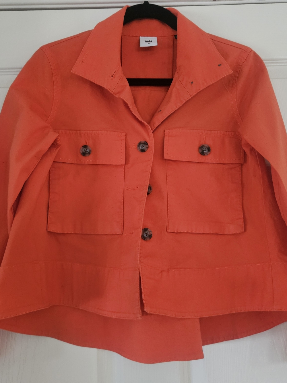 CAbi Bright Orange Button-Front Swing Jacket
